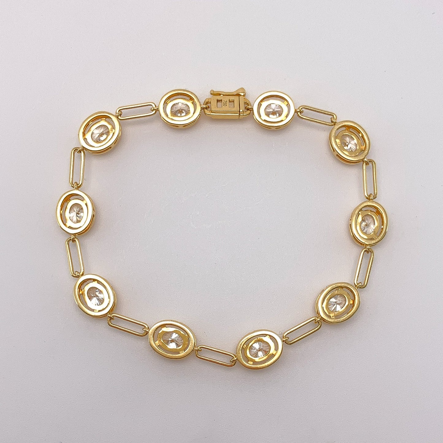 4.05cts Oval Diamond Paperclip Bracelet, 18k - Forever Rox Fine Jewelry