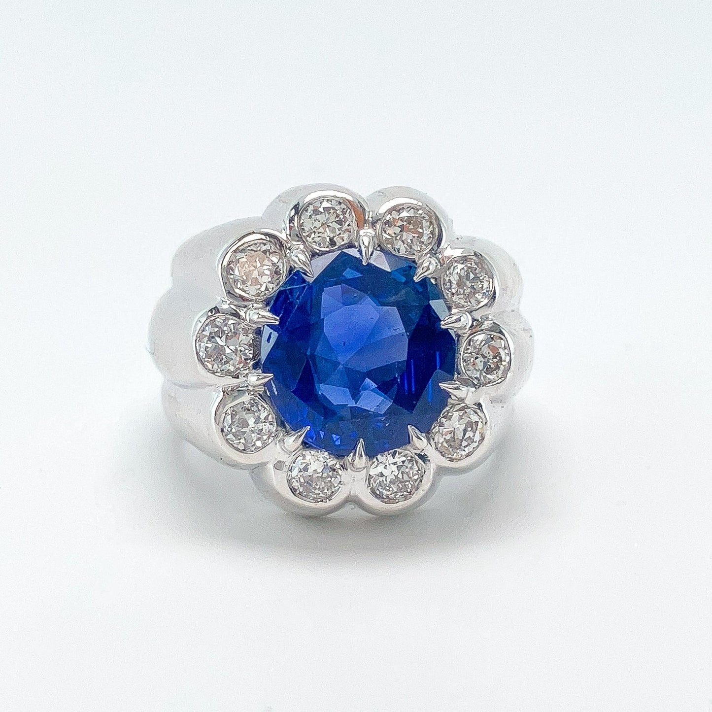 4.26ct Burma No Heat Sapphire & Diamond Ring, Platinum - Forever Rox