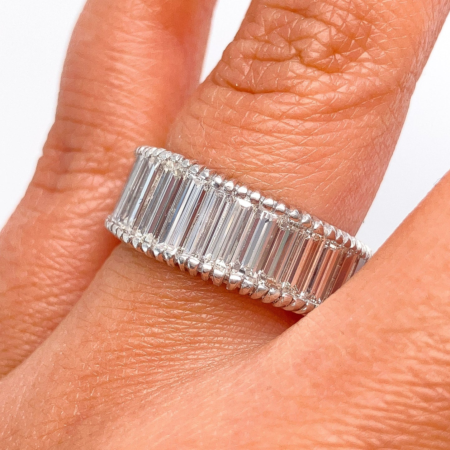 6.90cts Diamond Baguette Eternity Band, Platinum· - Forever Rox