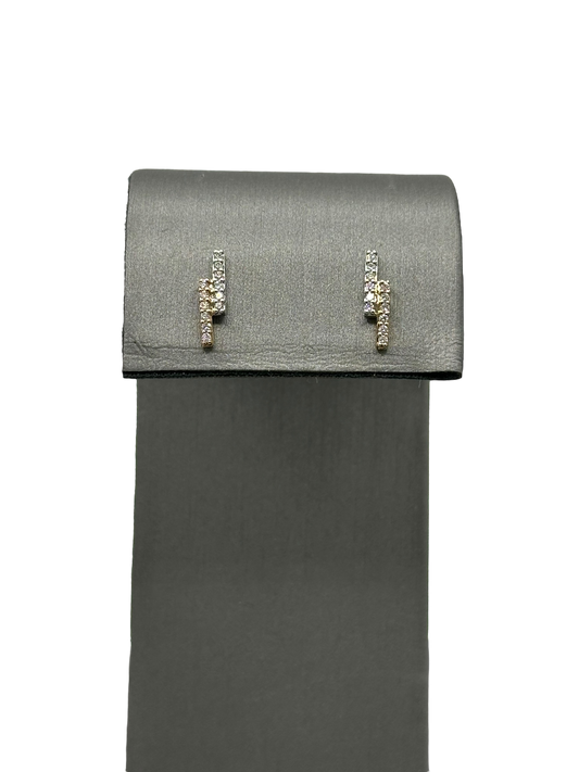 Two Stacked Rectangle Diamond Studs