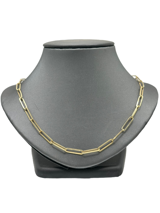 Yellow Gold Paper Clip Link Chain
