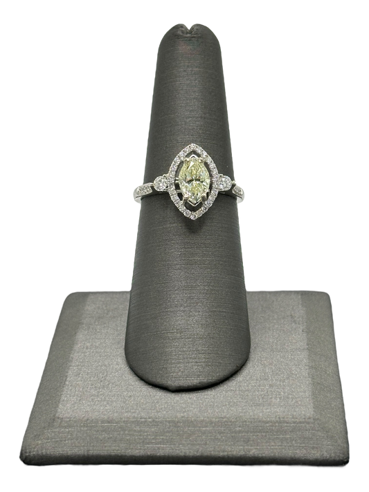Marquise Cut Diamond Ring With Diamond Halo