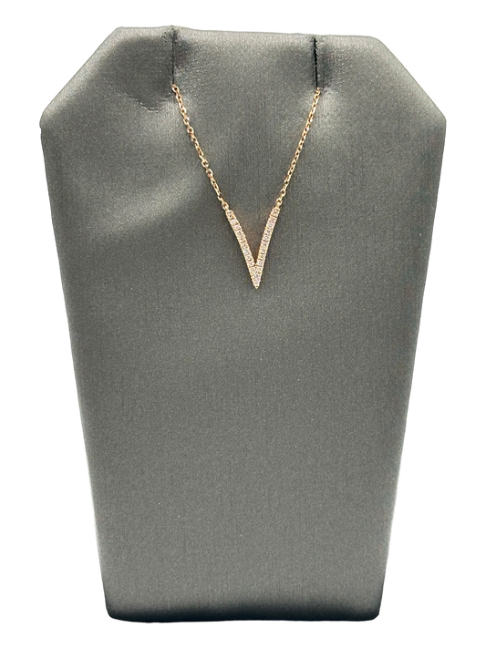 V Shape Diamond Pendant