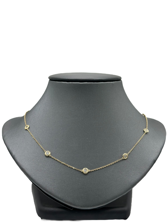 18" Yellow Gold Diamonds By The Yard Necklace
