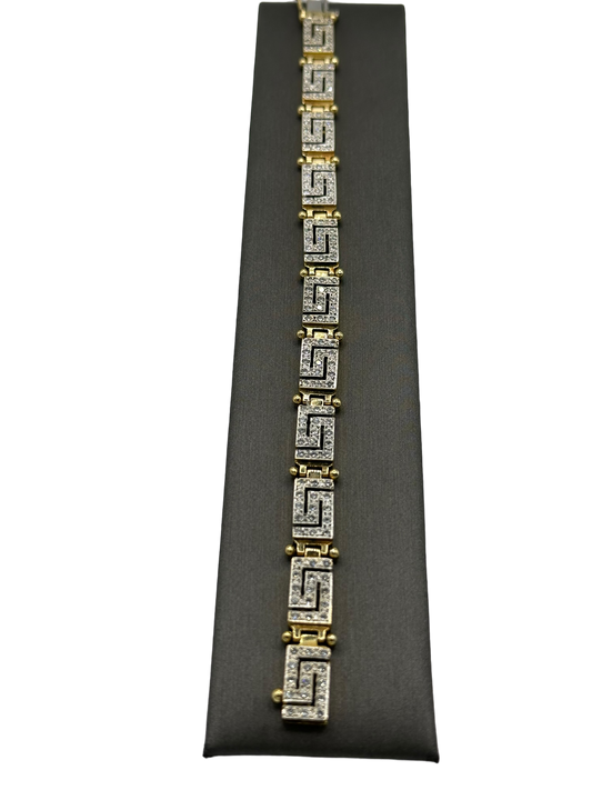 Diamond Greek Key Design Bracelet