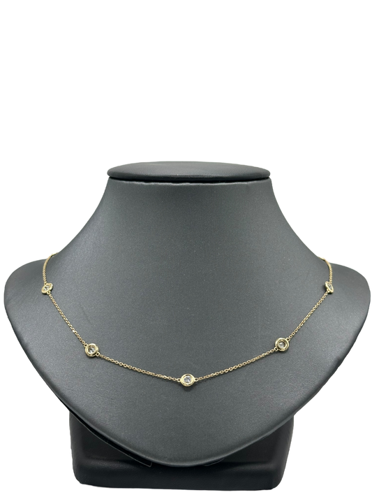 20" Yellow Gold Diamonds By The Yard Necklace