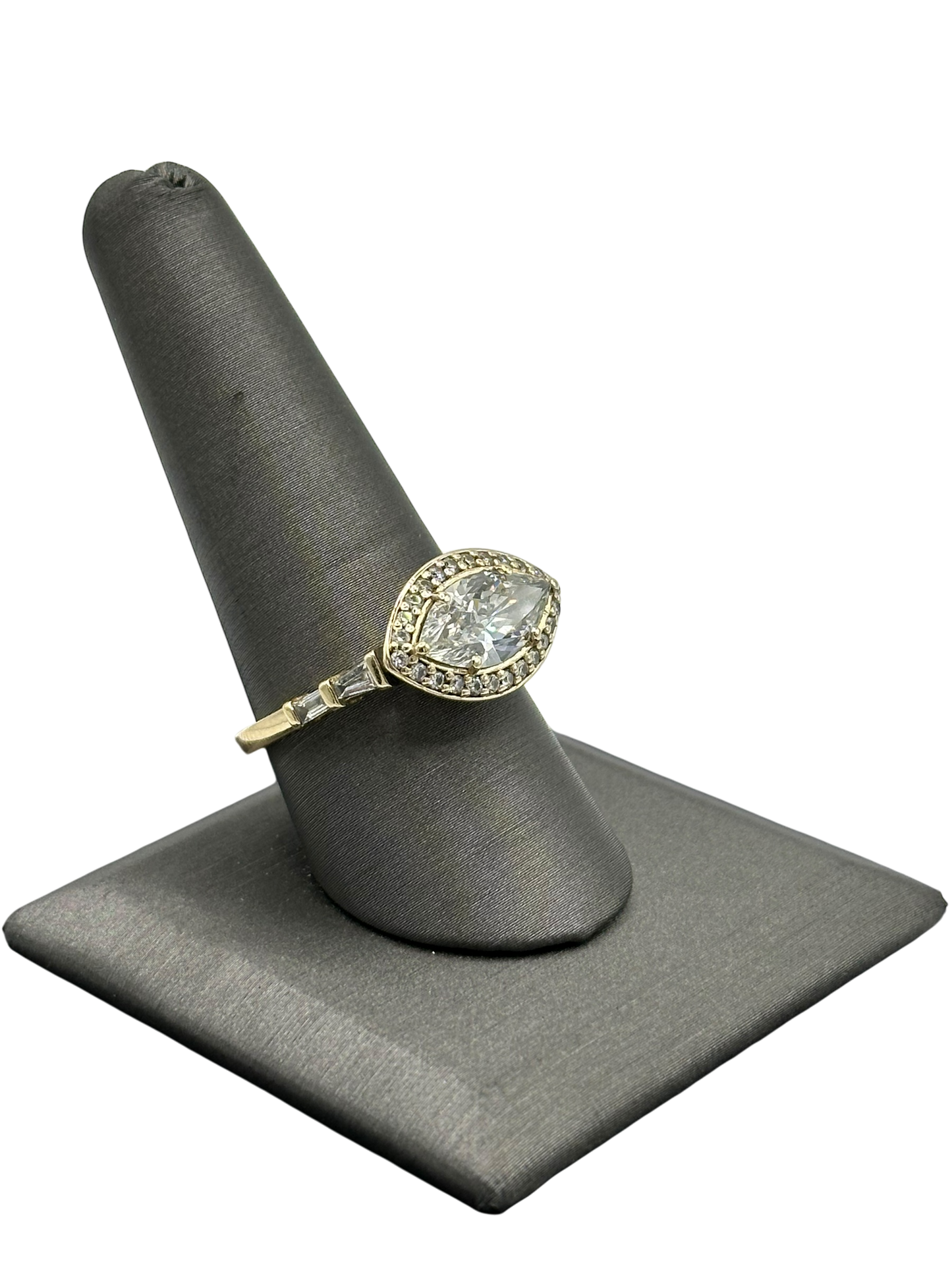Custom East To West Marquise Diamond Ring With Round & Baguette Diamonds