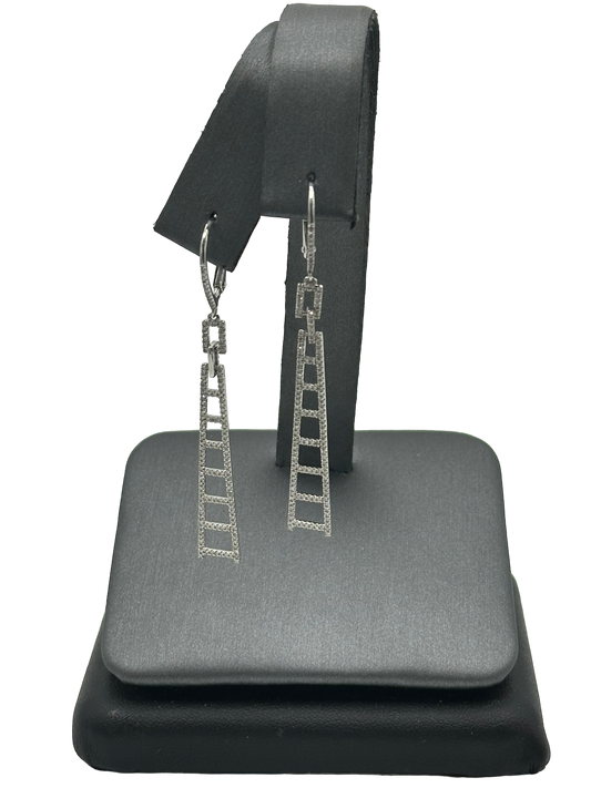 Diamond Ladder Design Dangle Earrings