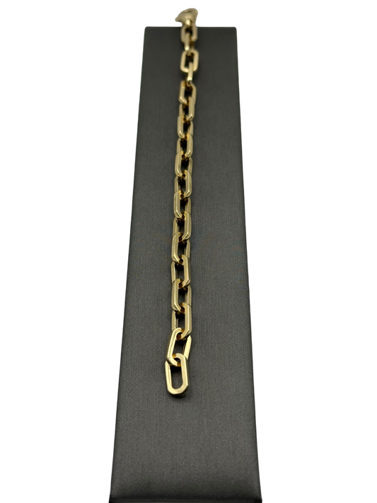 Yellow Gold Paperclip Link Bracelet