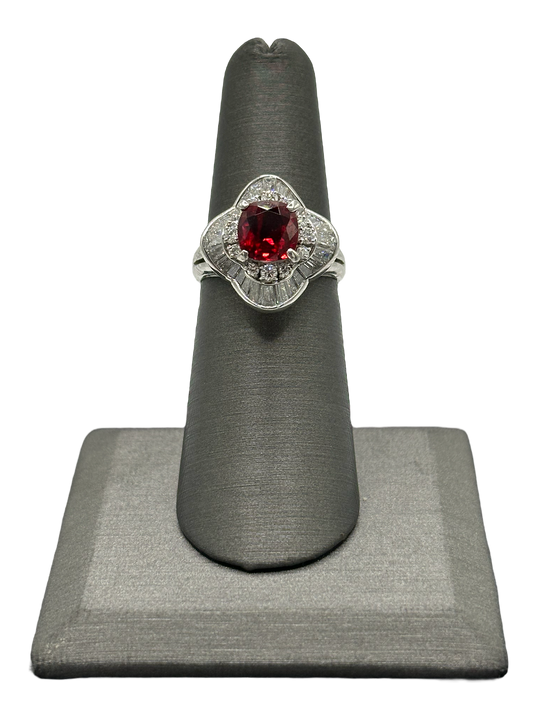 Burma Spinel & Diamond Ring