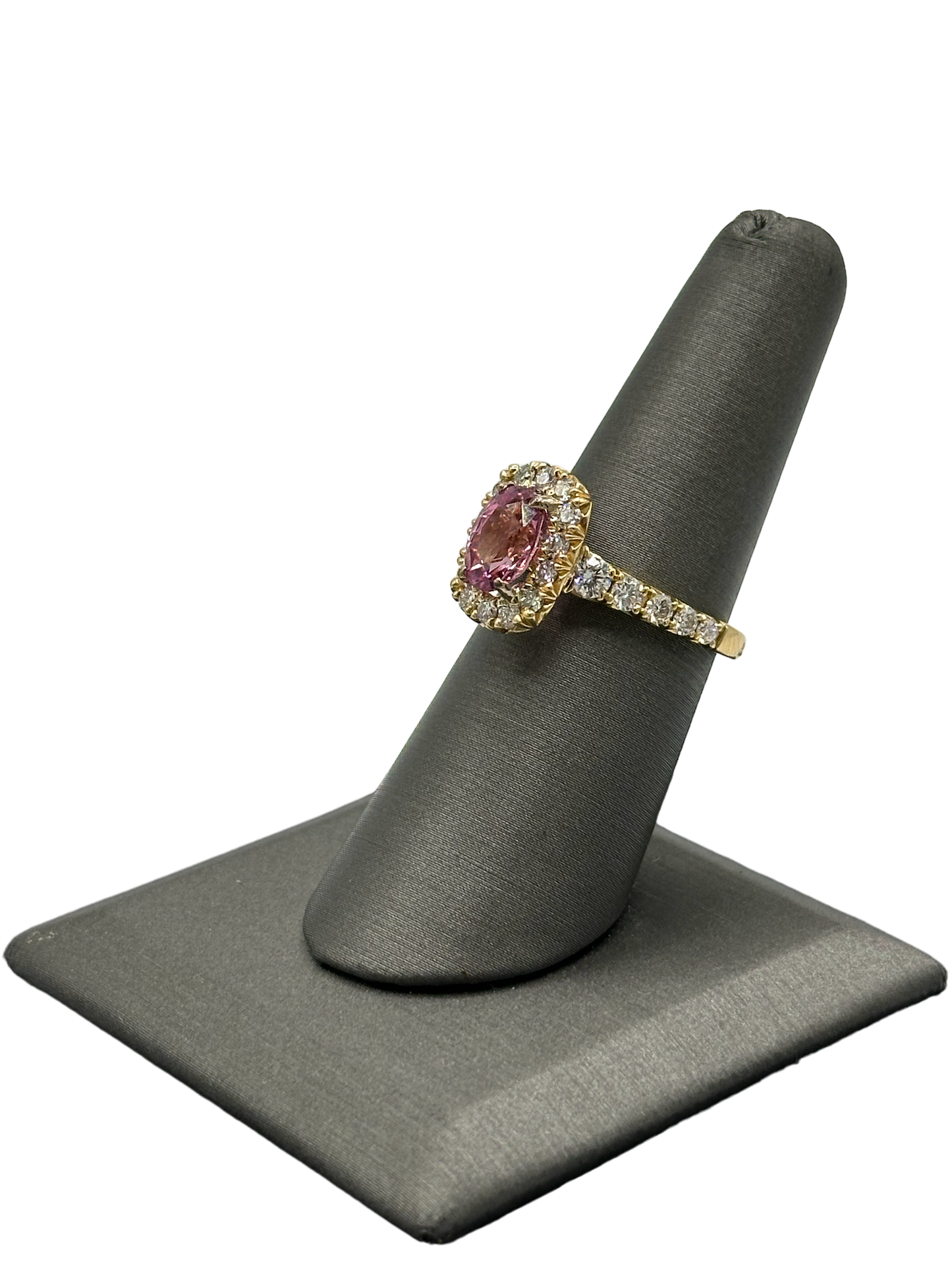 Pink Ceylon Sapphire & Diamond Ring