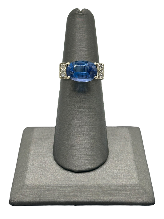 Oval Cut Tanzanite & Diamond Ring