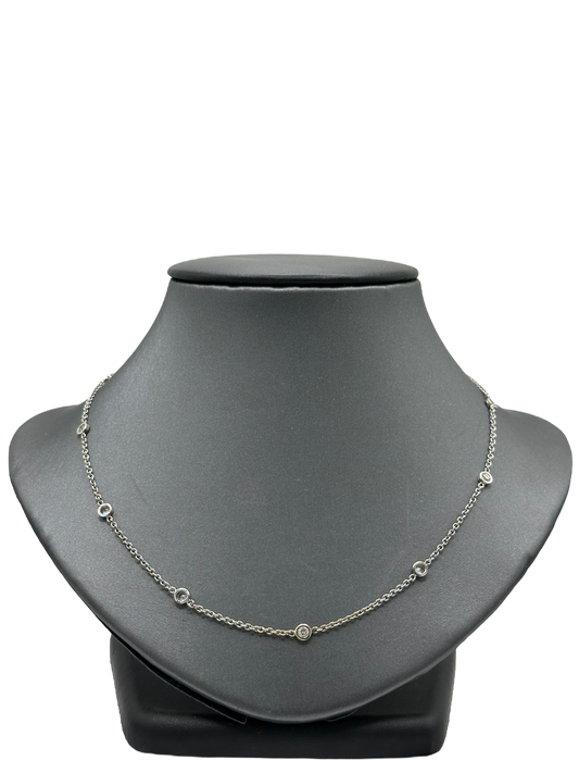 16" White Gold Diamonds By The Yard Necklace