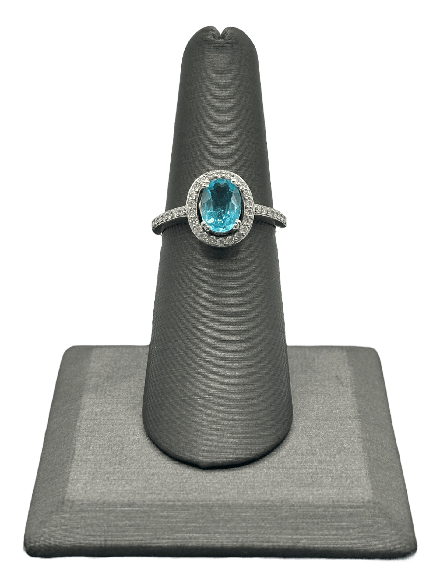Apatite Ring With Diamond Halo - Forever Rox