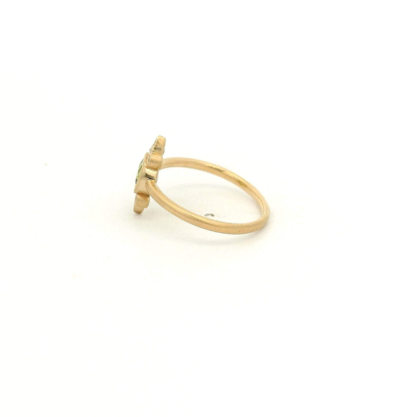 Bezel Set Round Cut Peridot & Diamond Burst Ring - Forever Rox Fine Jewelry