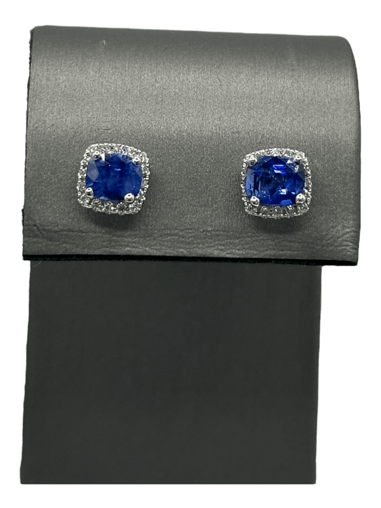 Cushion Cut Sapphire & Diamond Studs - Forever Rox