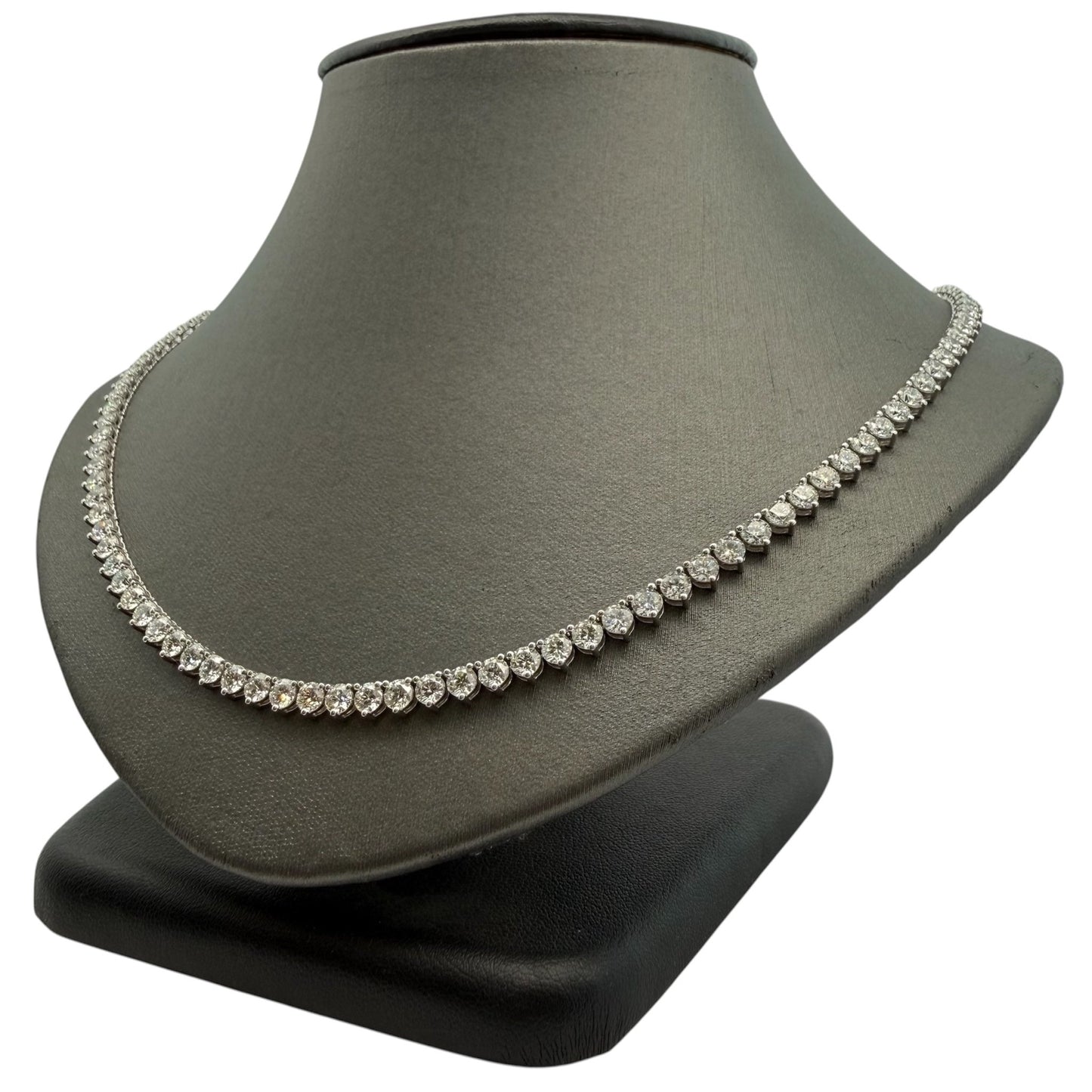 Custom 17" 18.29ctw Diamond Tennis Necklace - Forever Rox Fine Jewelry