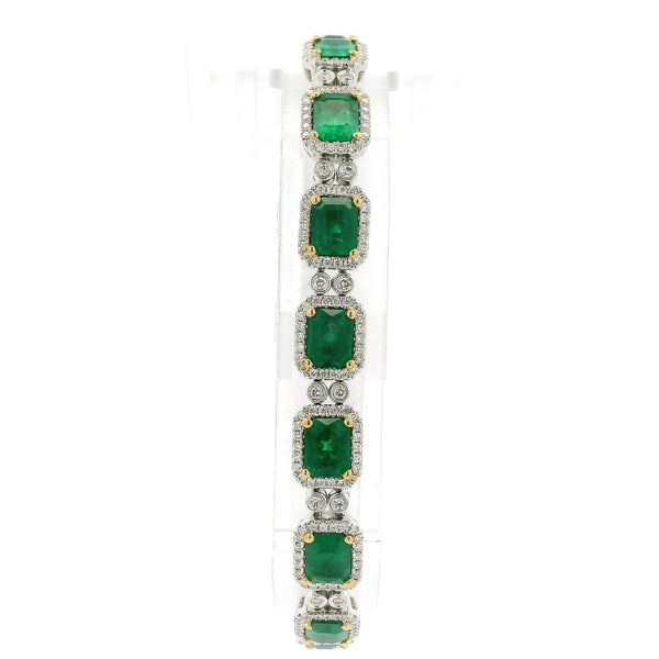 Emerald Cut Emeralds & Diamonds Bracelet - Forever Rox Fine Jewelry