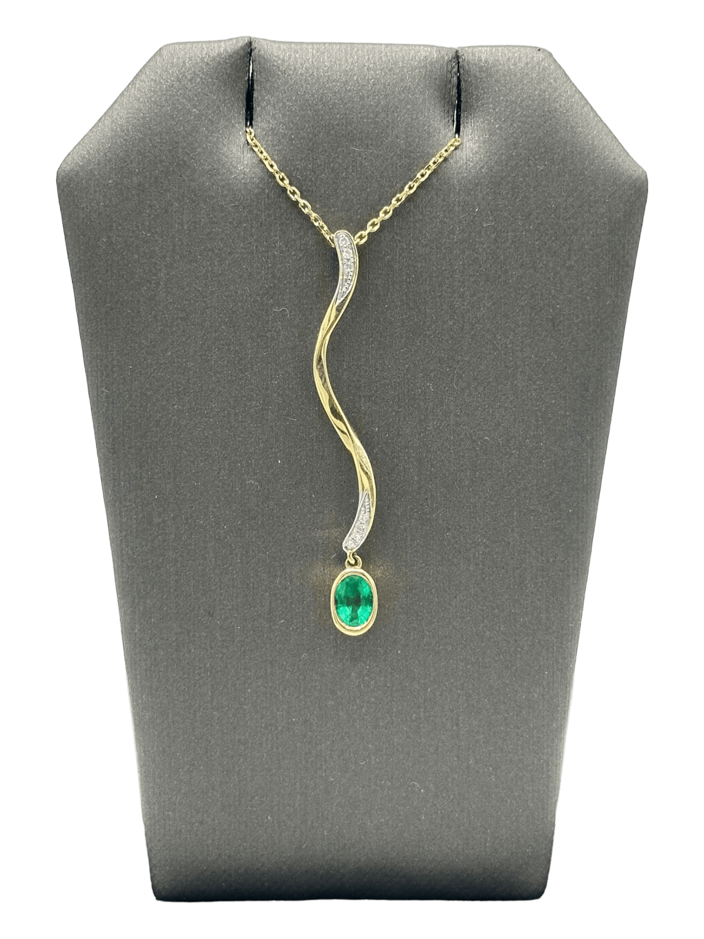Emerald & Diamond Snake Style Pendant - Forever Rox