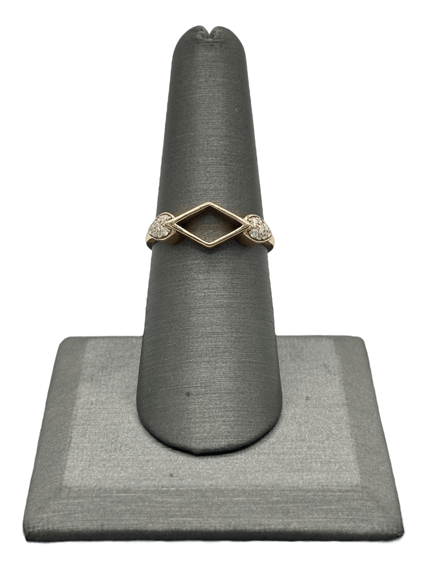 Hollow Diamond Shape Ring With Diamonds - Forever Rox