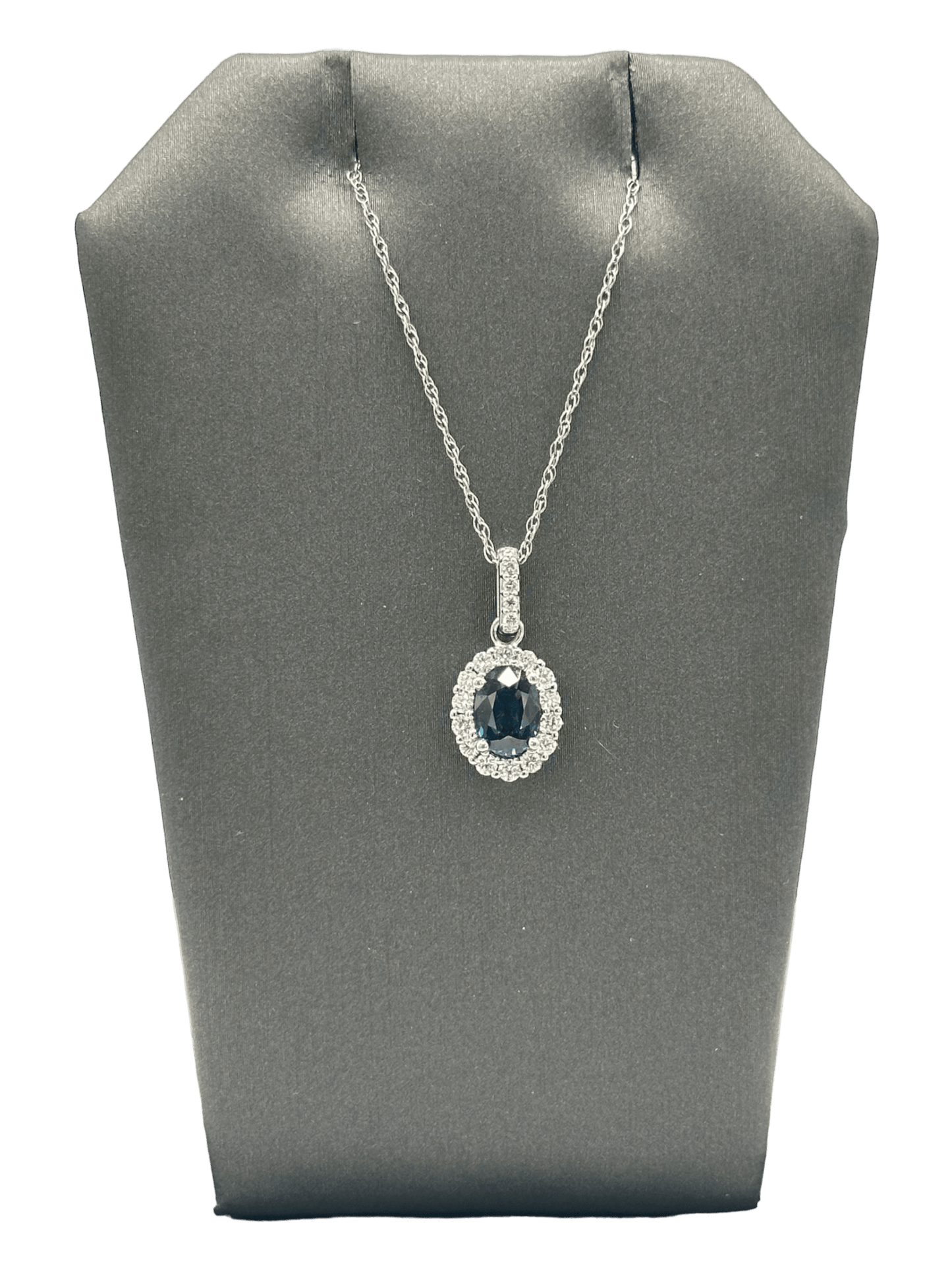 Oval Sapphire & Diamond Pendant - Forever Rox
