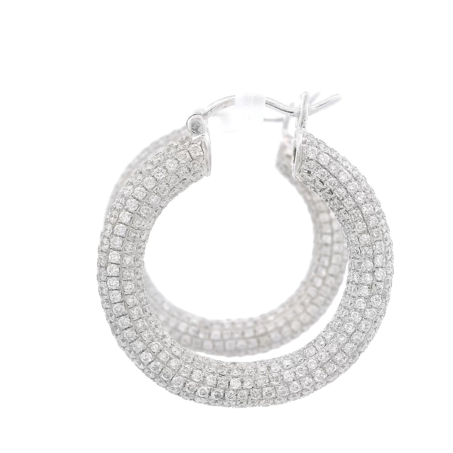 Pavé Set Diamond Hoops - Forever Rox