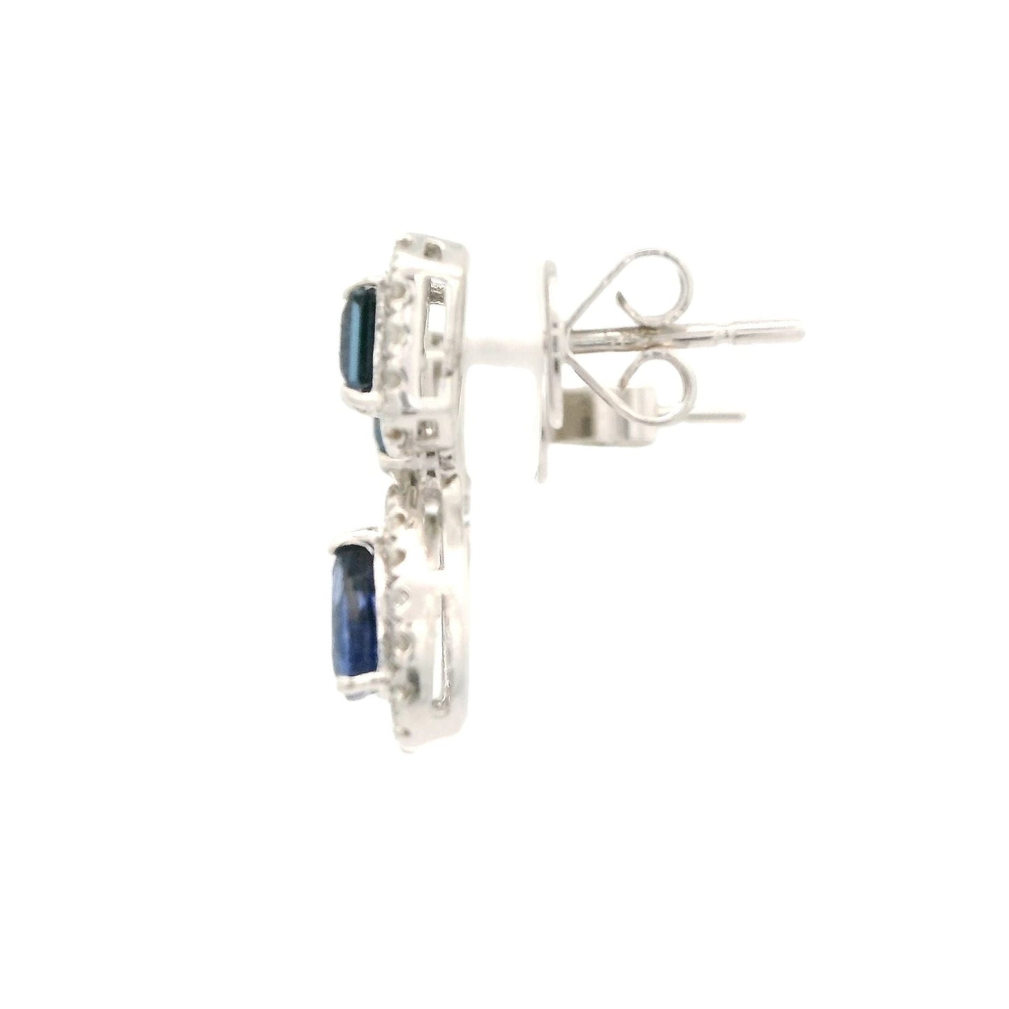 Pear & Cushion Cut Sapphire Dangles with Diamonds - Forever Rox