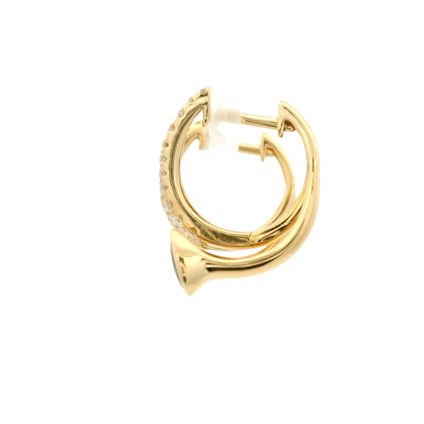 Pear Shape Sapphire & Diamond Hoops - Forever Rox