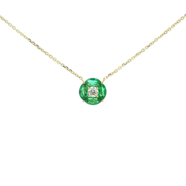 Precious Marquise Cut Gemstones & Diamond Circle Pendants - Forever Rox Fine Jewelry
