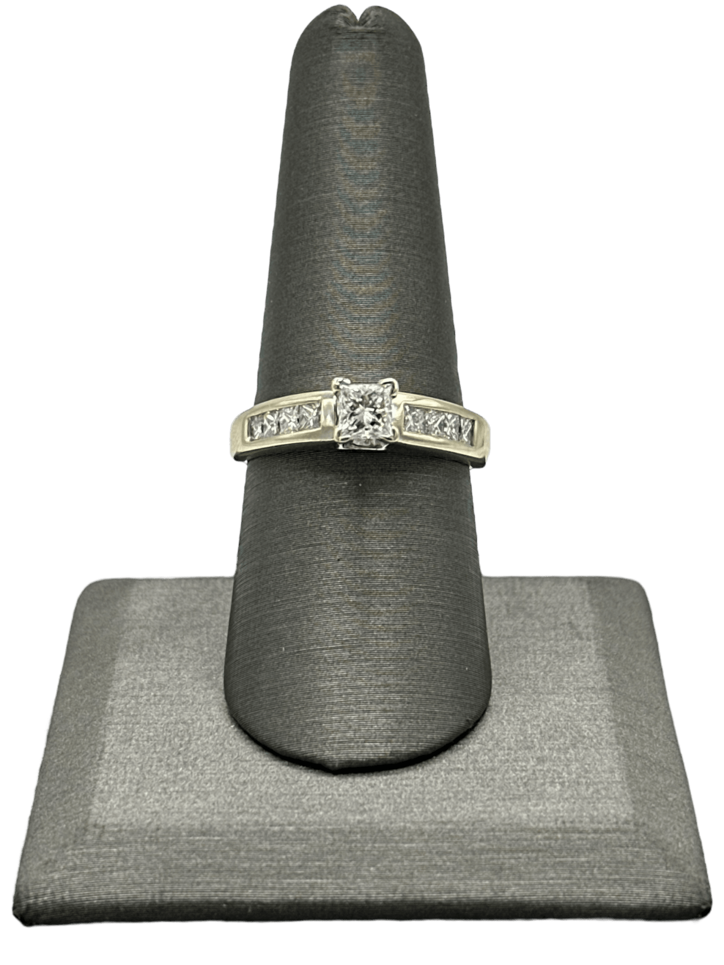 Princess Cut Diamond Bridal Ring With China Set Princess Cut Diamonds Down Shank - Forever Rox