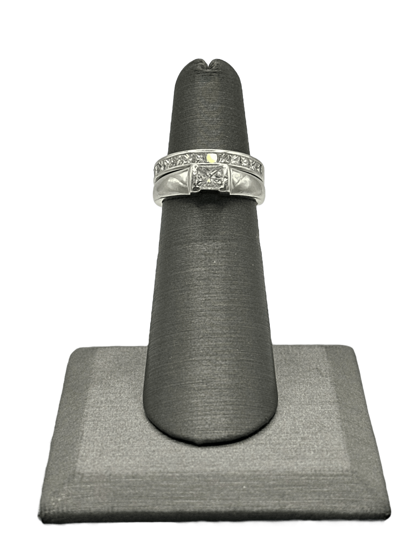 Radiant Cut Diamond Bridal Ring & Matching Band With Princess Cut Diamonds - Forever Rox