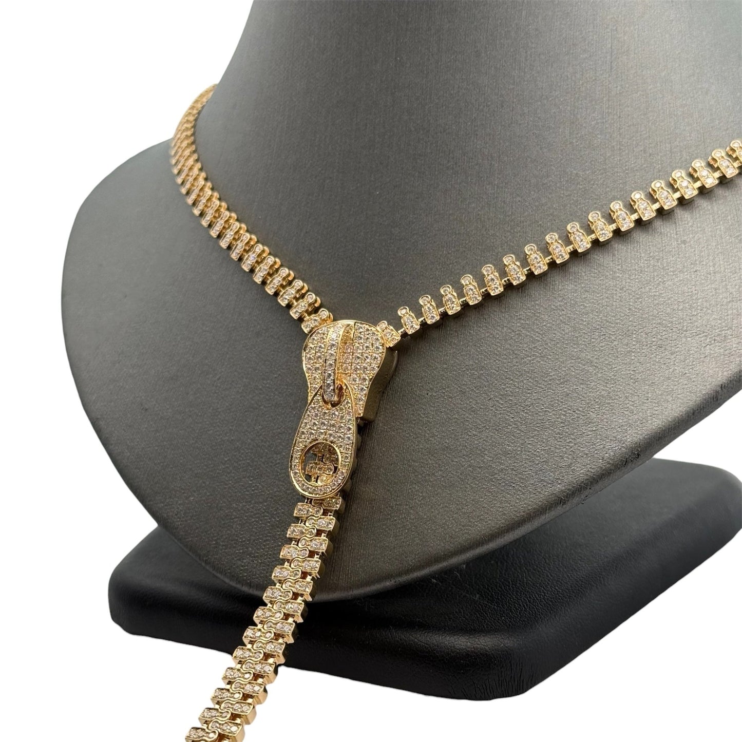 Short Natrual Diamond Zipper Necklace - Forever Rox Fine Jewelry
