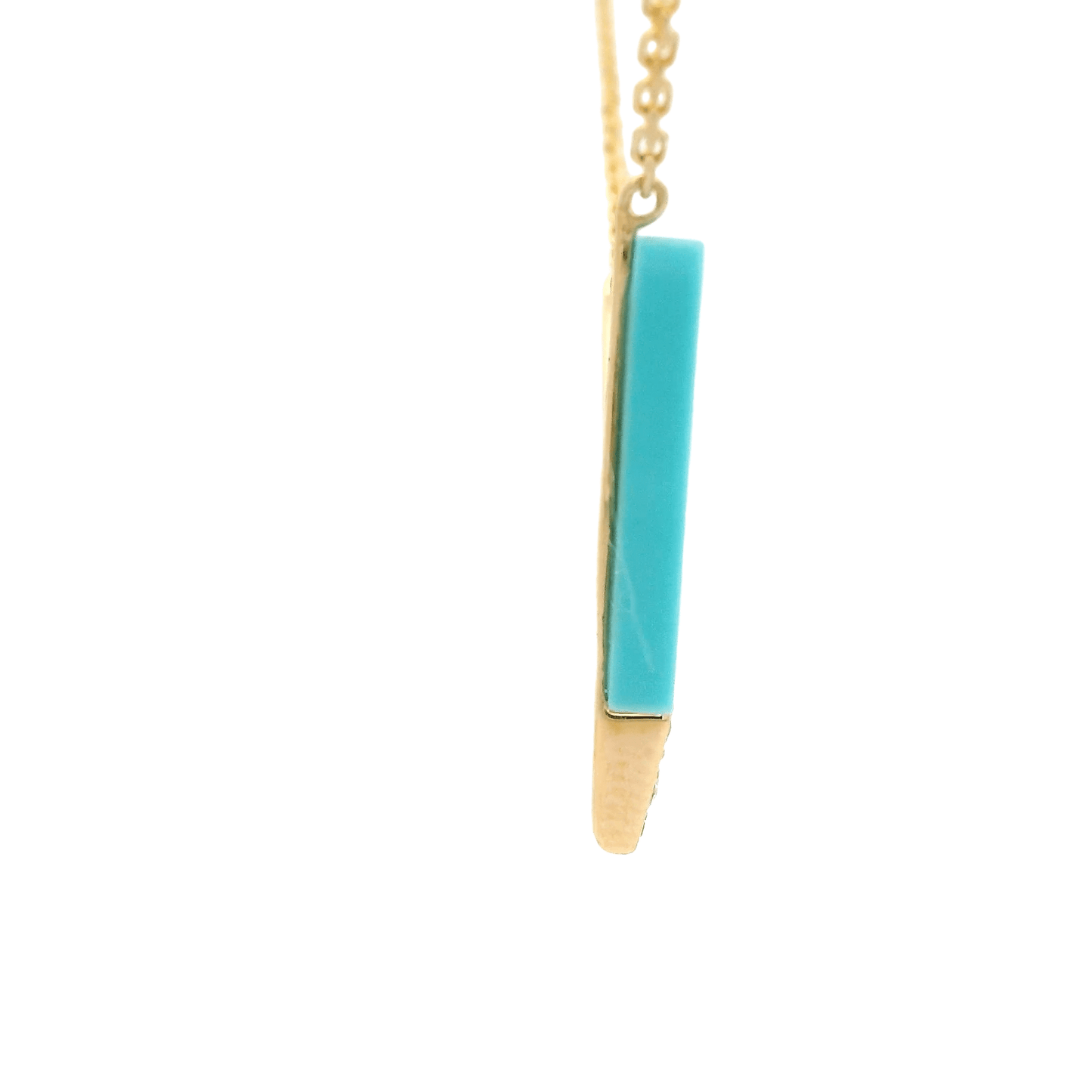 Turquoise & Diamond V Shaped Pendant - Forever Rox