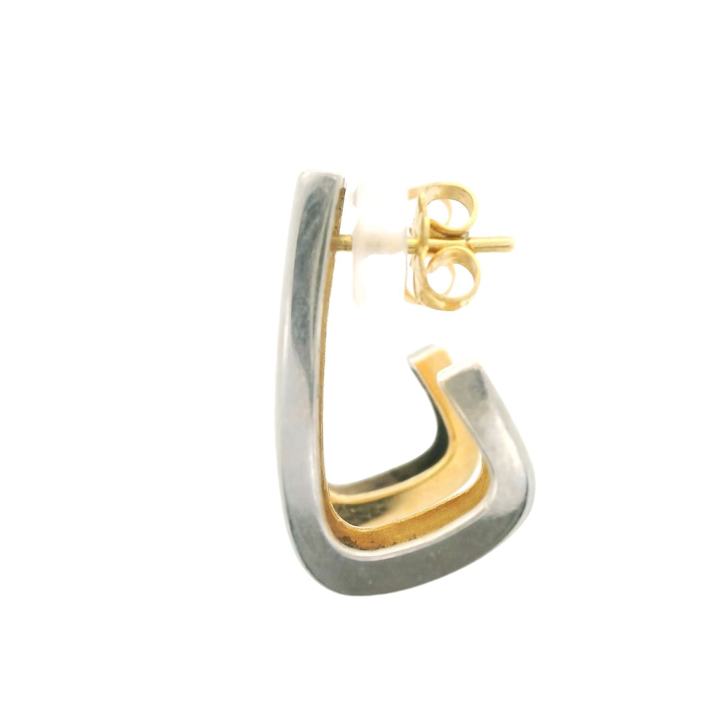 Two Tone Diamond J Hoops - Forever Rox