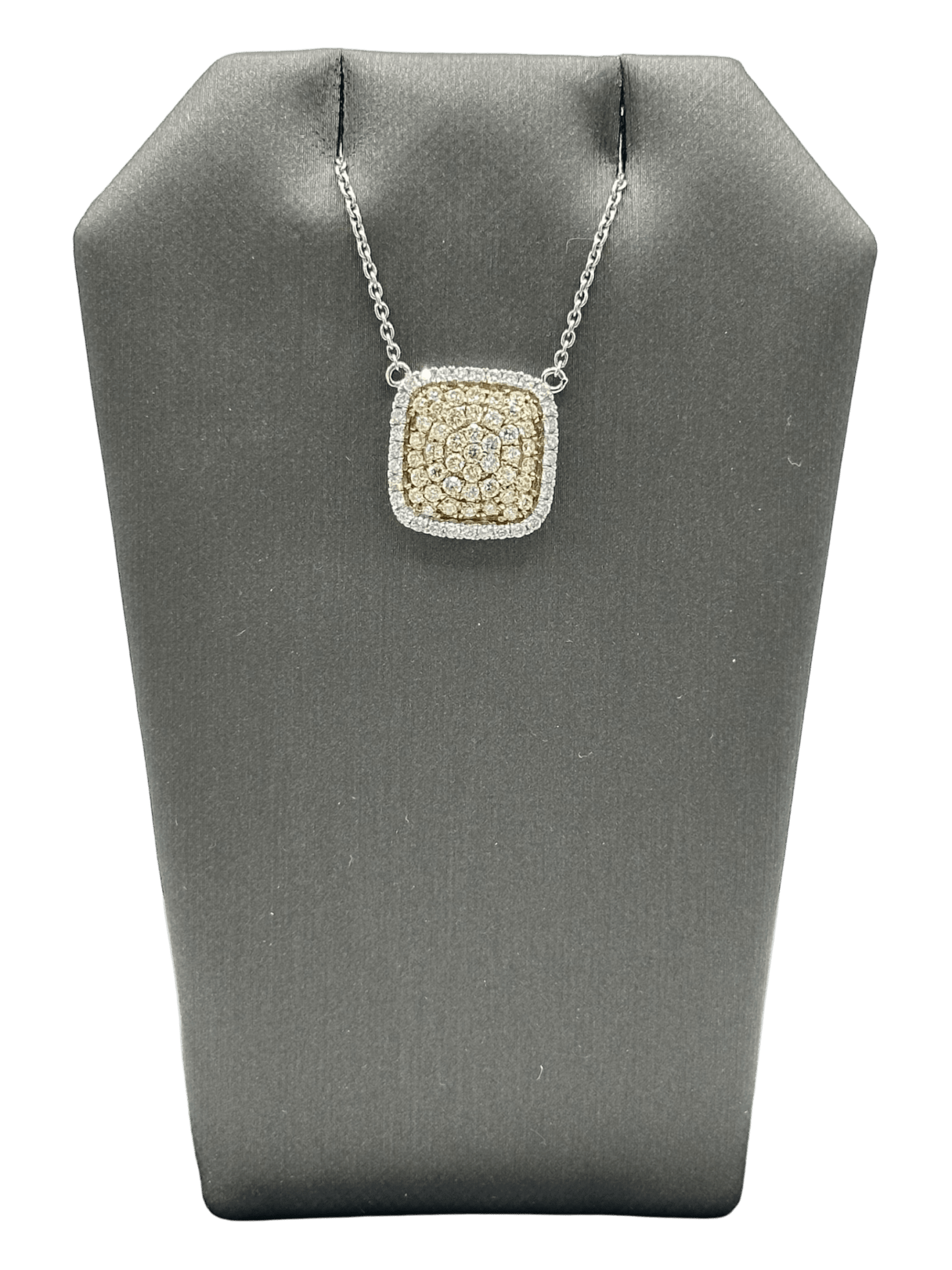 Two Tone Pavé Set Yellow & White Diamond Pendant - Forever Rox
