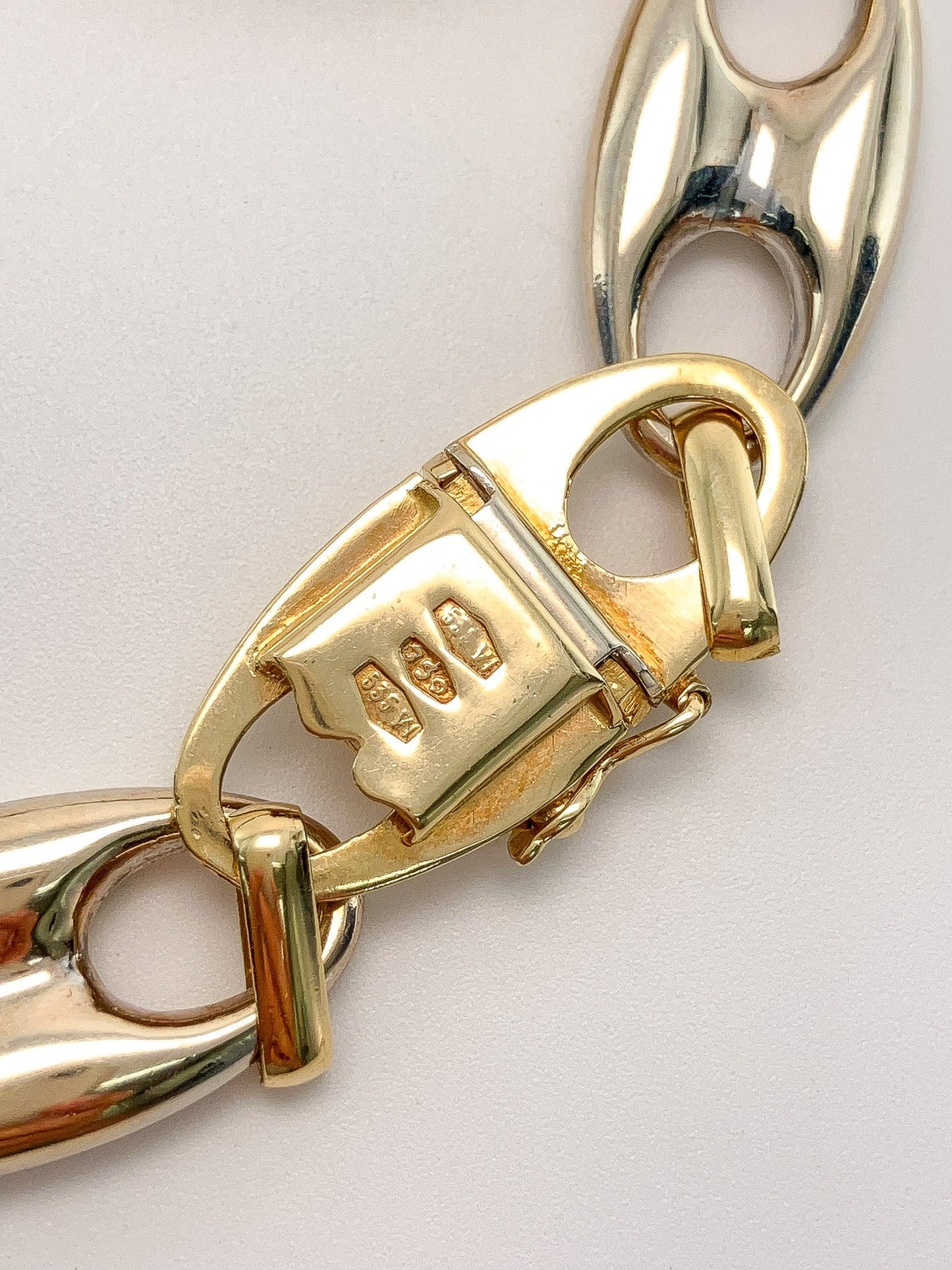 Vintage Italian Two - Tone Mariner Link Chain, 18k - Forever Rox Fine Jewelry