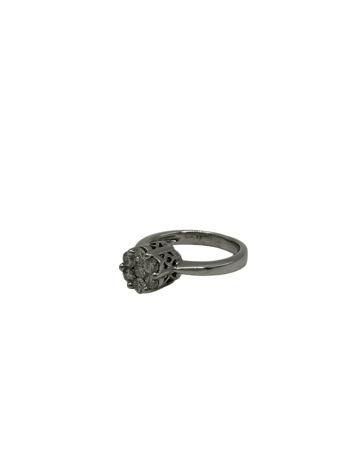 White Gold Diamond Cluster Bridal Ring - Forever Rox