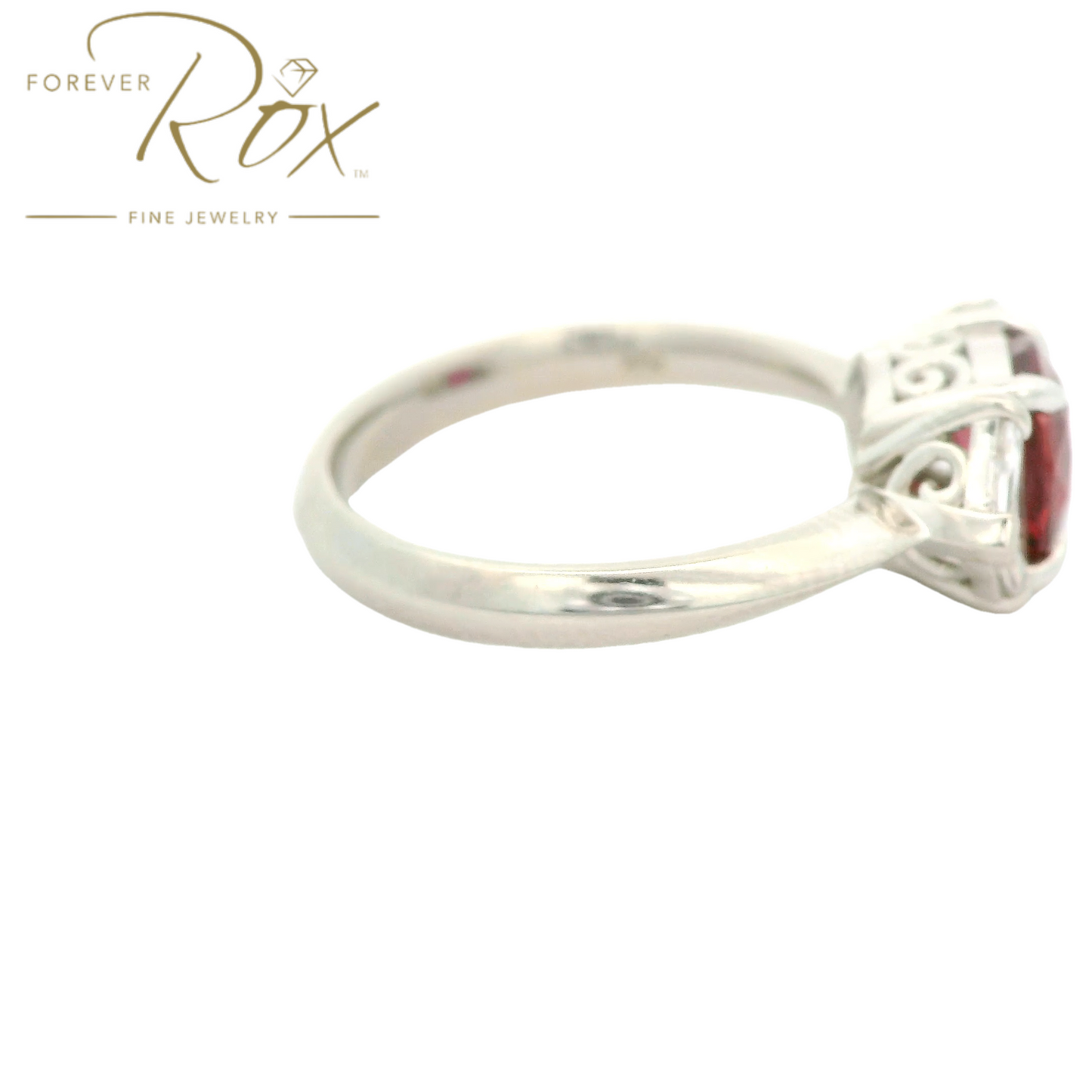 Custom Burma Ruby & Chevron Cut Diamond Ring