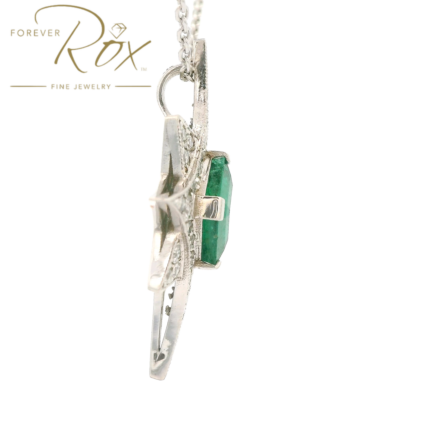 Custom Emerald & Diamond Star Pendant