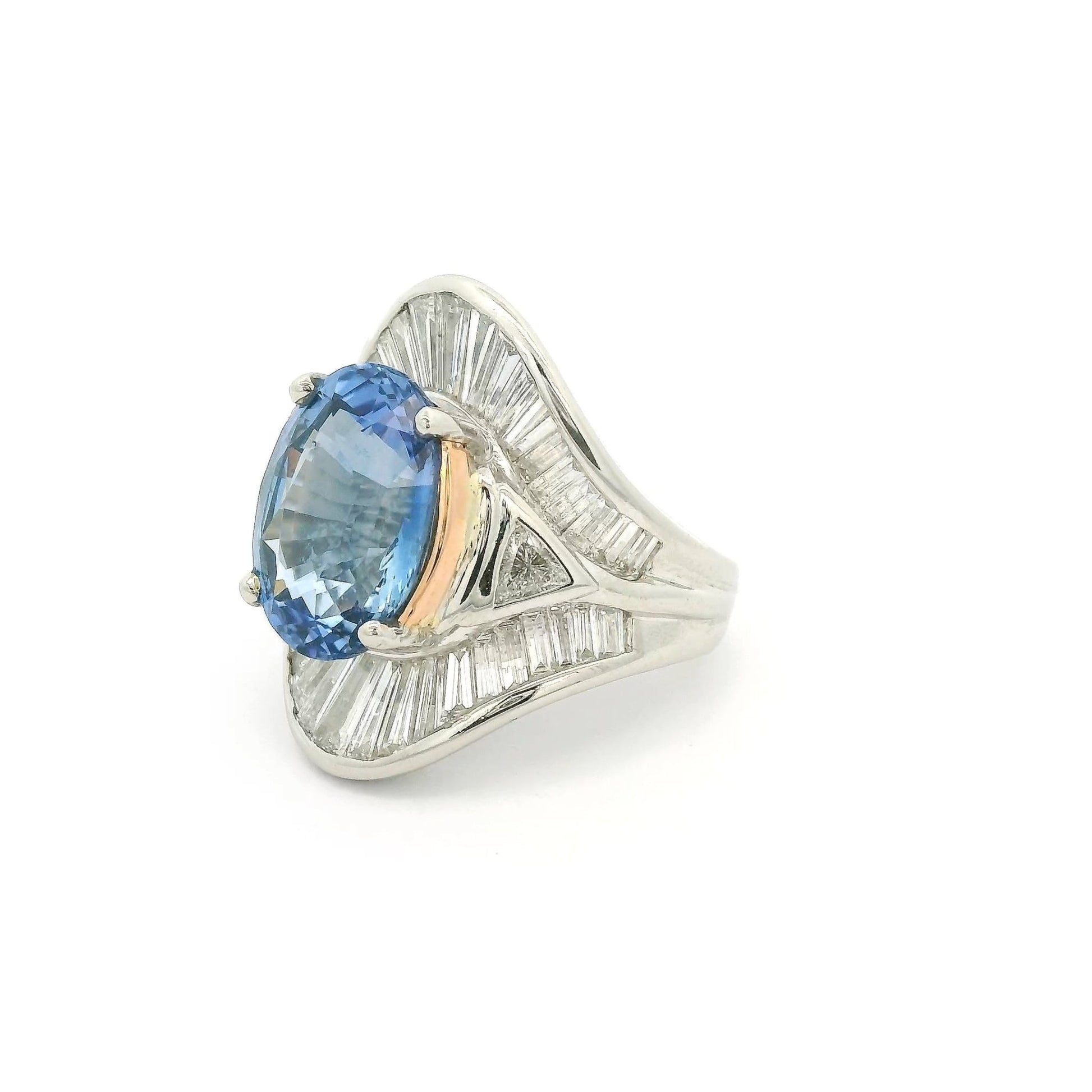 10.01ct GIA Certified Oval Cut Sapphire & Diamond Ring - Forever Rox