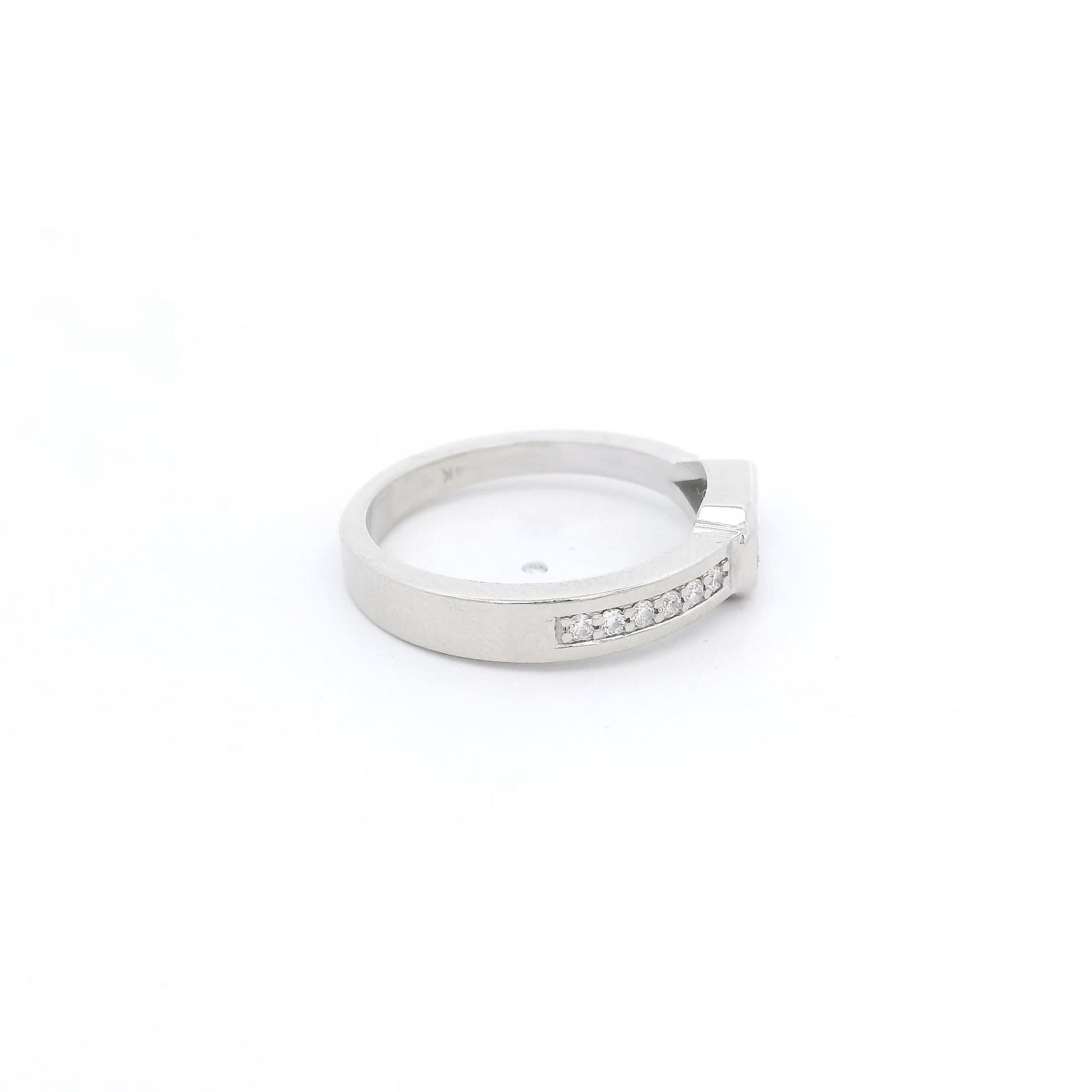 ~1.00ct Bullet Cut Diamond Ring with Channel Set Round Cut Diamonds - Forever Rox Fine Jewelry