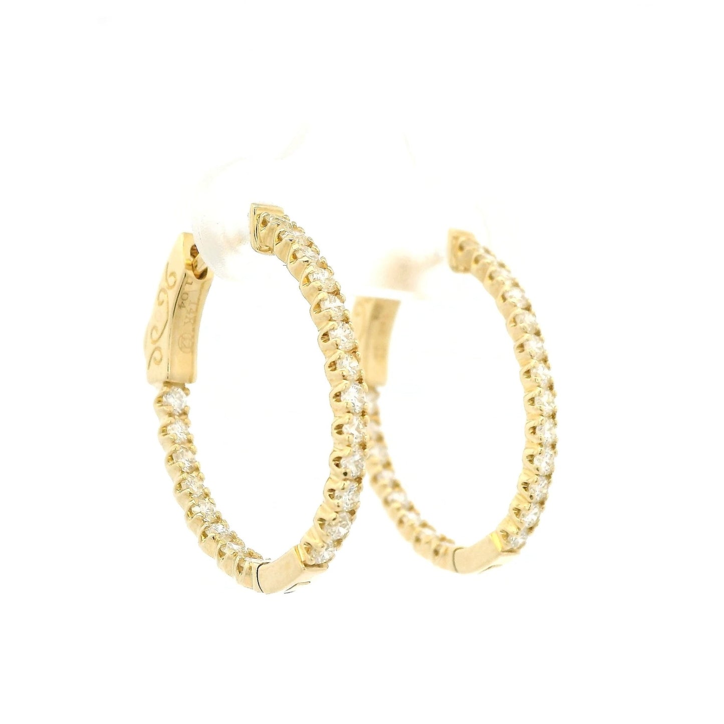 1.04ctw Diamond Oval Hoops - Forever Rox
