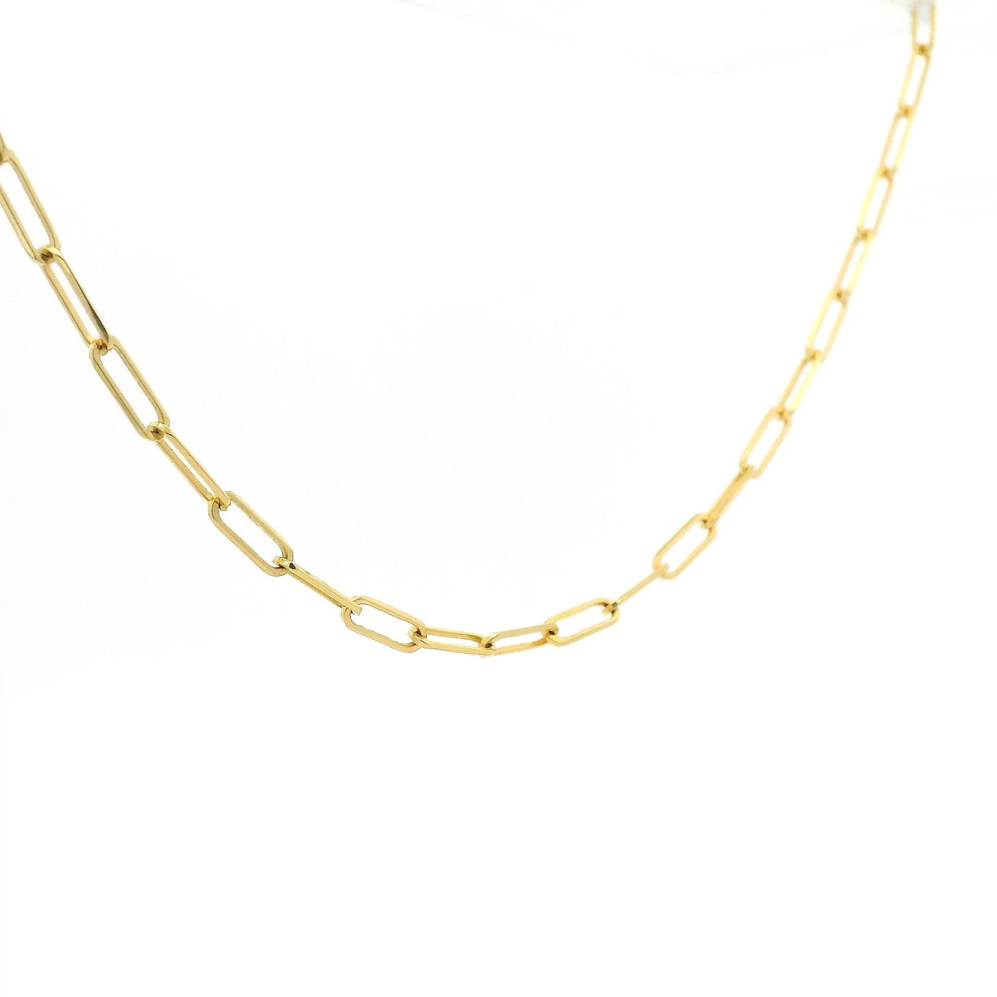 14k Yellow Gold Paperclip Necklace - Forever Rox