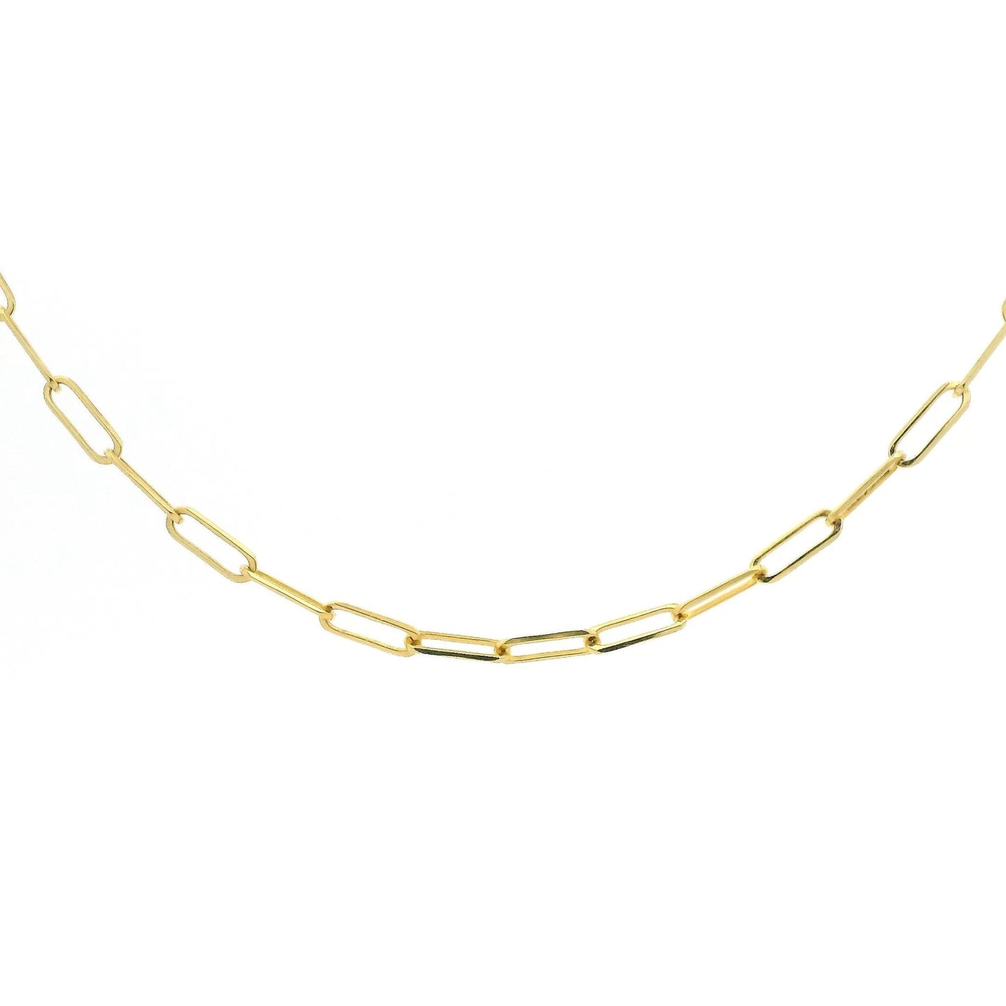 14k Yellow Gold Paperclip Necklace - Forever Rox