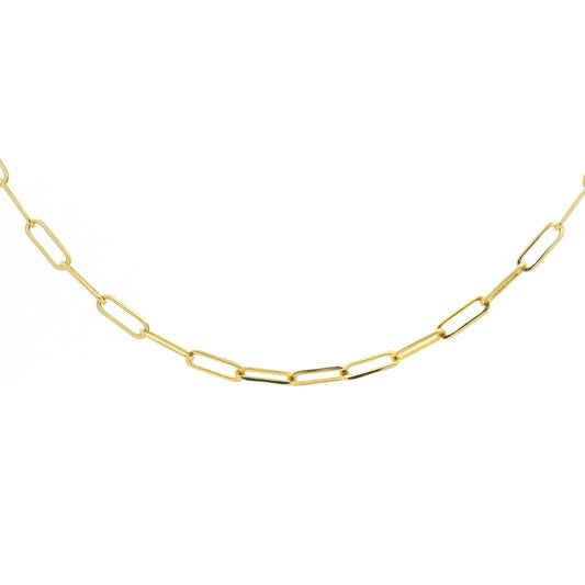 14k Yellow Gold Paperclip Necklace - Forever Rox