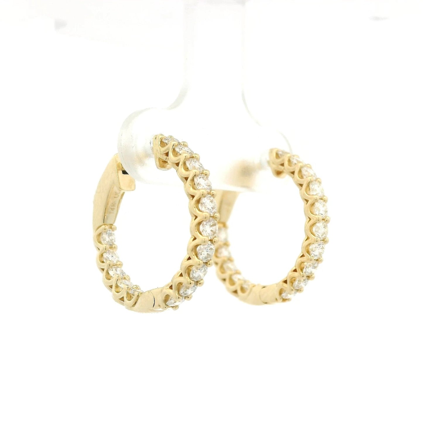 ~1.50ctw Diamond Innie Outtie Hoops - Forever Rox