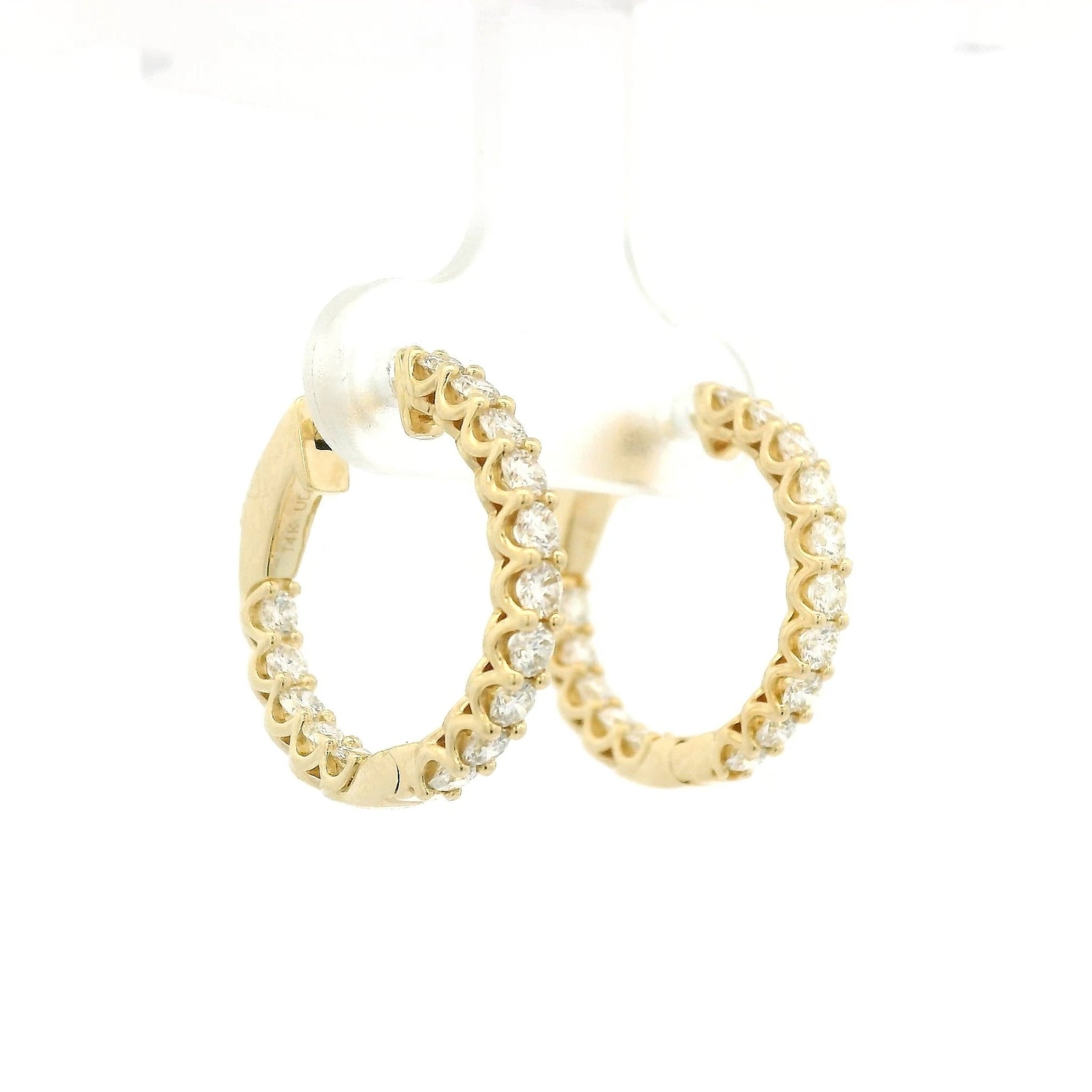 ~1.50ctw Diamond Innie Outtie Hoops - Forever Rox