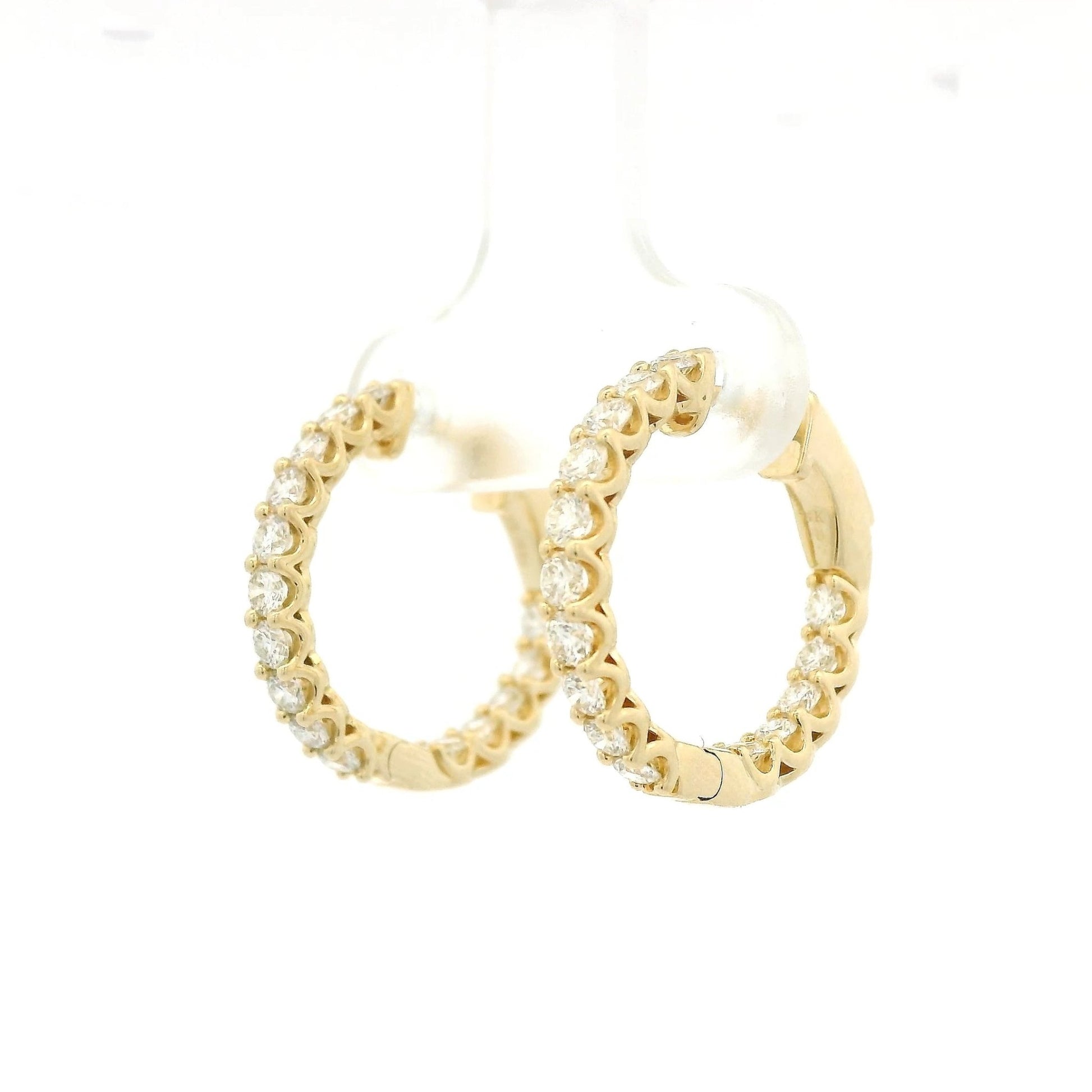 ~1.50ctw Diamond Innie Outtie Hoops - Forever Rox