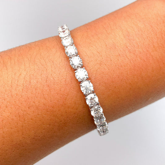 15.69cts GIA Certified DEF/VS+ Round Diamond Tennis Bracelet, 18k - Forever Rox
