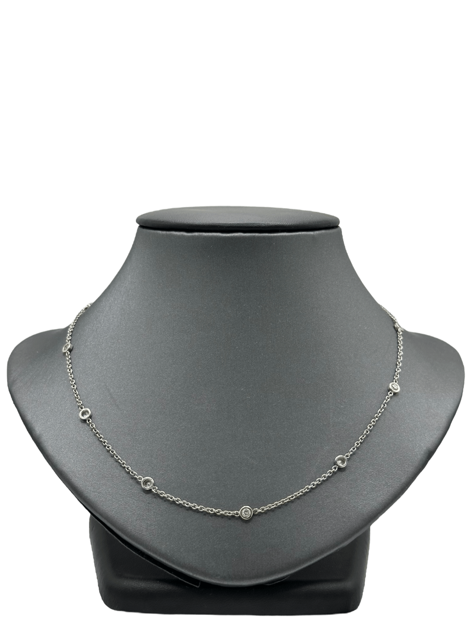 16" White Gold Diamonds By The Yard Necklace - Forever Rox